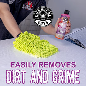64 oz Chemical Guys bottle next to common objects for scale, showing value and coverage benefit