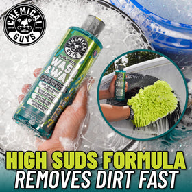 Chemical Guys thick suds close-up demonstrating foam lubrication benefit