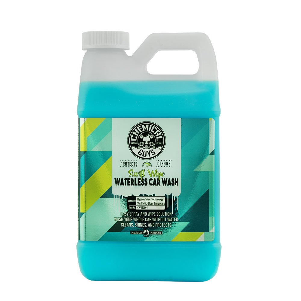 Chemical Guys front label of Swift Wipe 64 oz showing product benefits