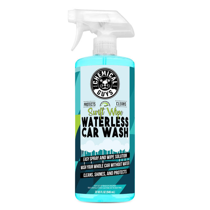 Chemical Guys bottle front label showing product identity and benefits