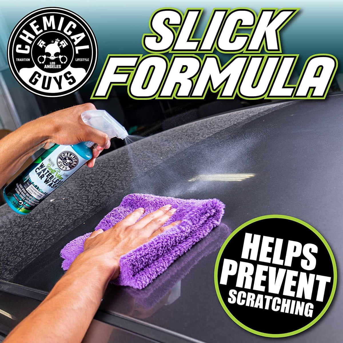 Chemical Guys product used in driveway detailing for fast shine