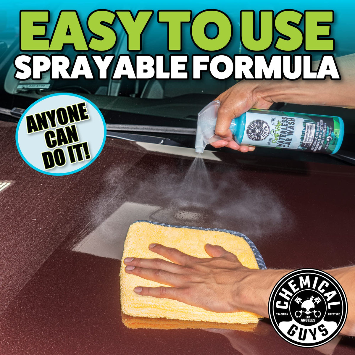 Chemical Guys Swift Wipe with microfiber towel illustrating safe dirt removal