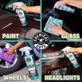 Chemical Guys microfiber towel removing contaminants without scratching paint