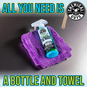 Chemical Guys two-pack beside a ruler to show 16 oz bottle size for storage