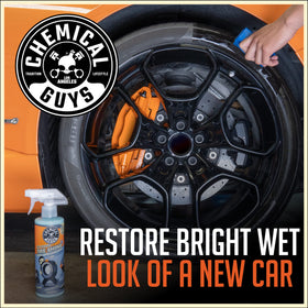 Chemical Guys trim before and after shot showing restored color and gloss benefit