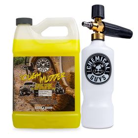 Chemical Guys TORQ foam cannon front view showing durable design and easy grip benefit