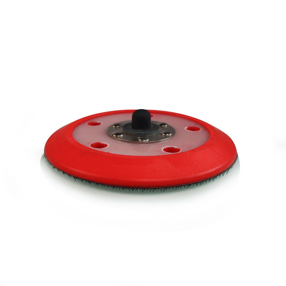 Chemical Guys TORQ R5 front profile showing durable mesh-hardened ABS and benefit of even pad support