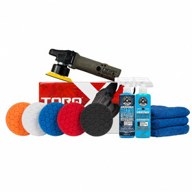 Chemical Guys TORQX front view showing tool and kit, highlights ready-to-use performance