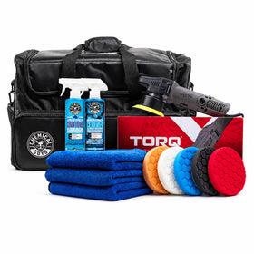 Chemical Guys TORQX front view showing tool and ergonomic grip for comfortable polishing