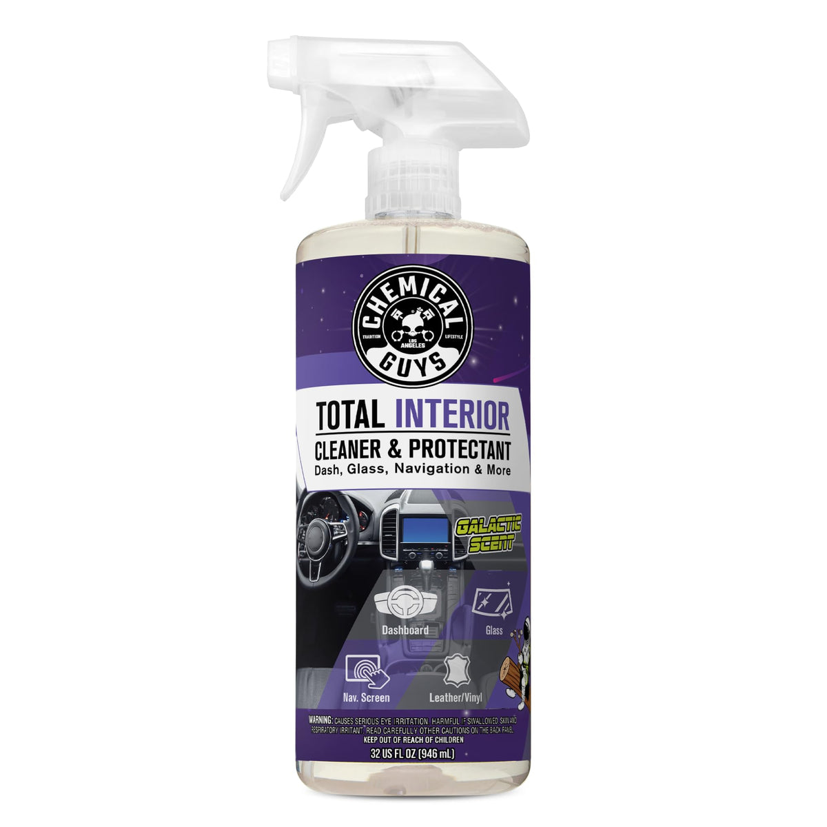 Chemical Guys bottle front label showing product and Galactic Scent benefit