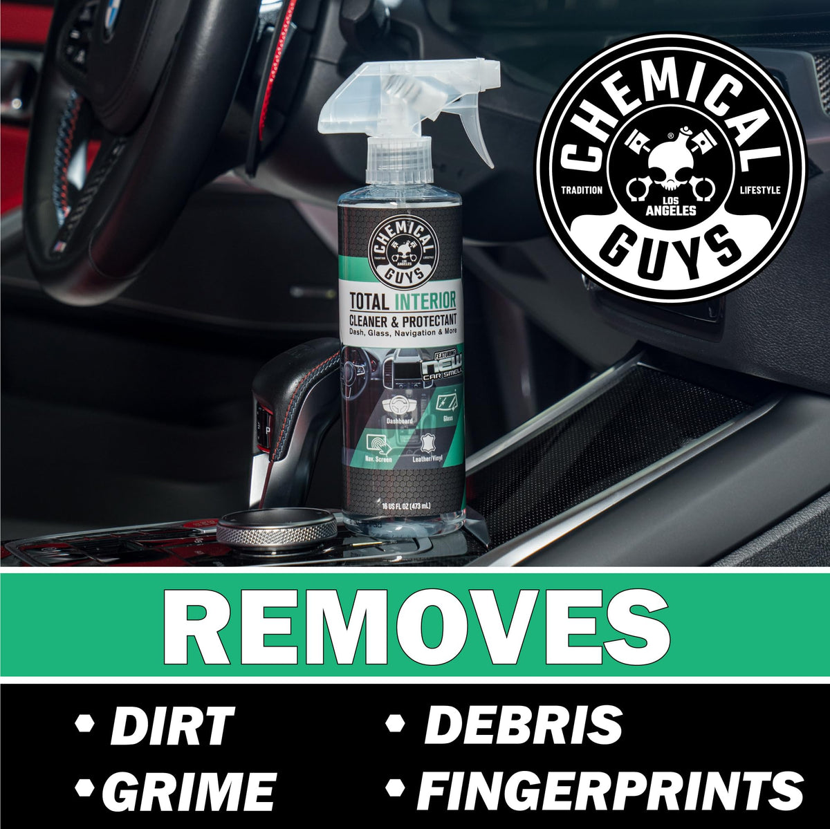 Chemical Guys close-up of liquid texture emphasizing streak-free finish