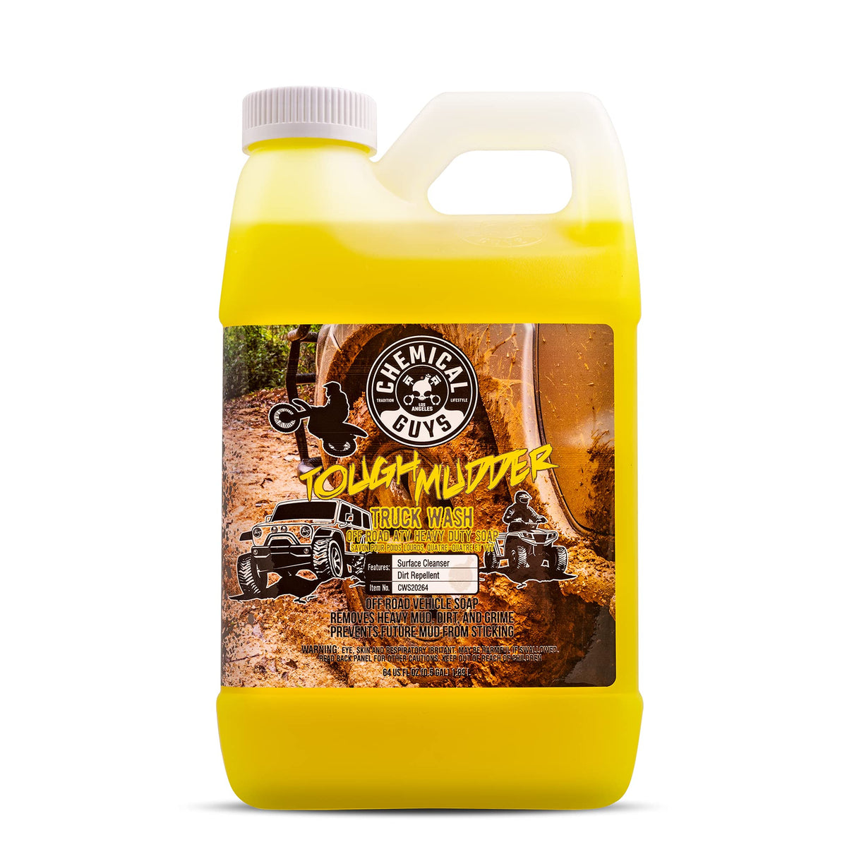 Chemical Guys front label showing product name and size, clear usage benefits