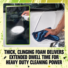 Chemical Guys on windshield with dwell time aiding residue removal