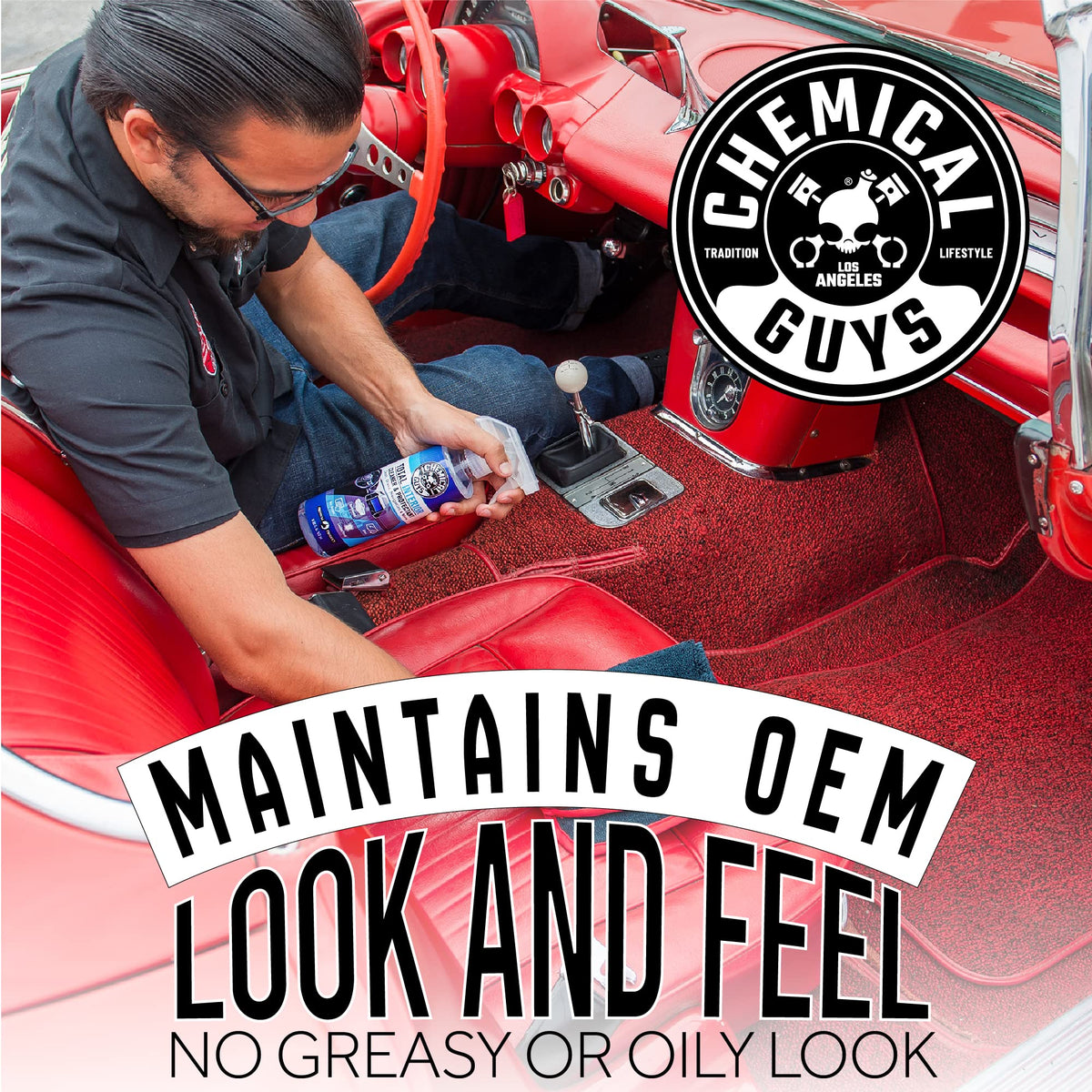 Chemical Guys restoring rubber trim and edging to reduce visible wear and cracking