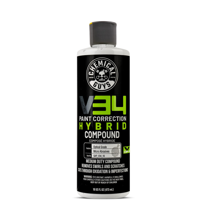 Chemical Guys V34 front label showing product name and 16 oz size for clear identification and confidence