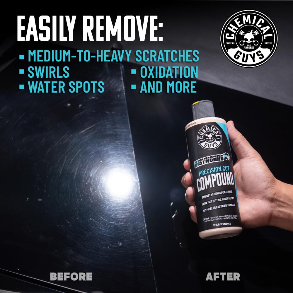 Chemical Guys V43 compound texture poured to show consistency and cutting power