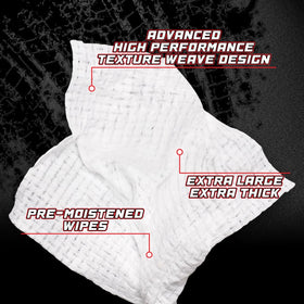 Chemical Guys close-up of wipe texture and cloth detail, effective cleaning and conditioning action