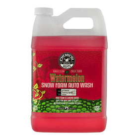 Chemical Guys gallon bottle front label showing product name and benefits