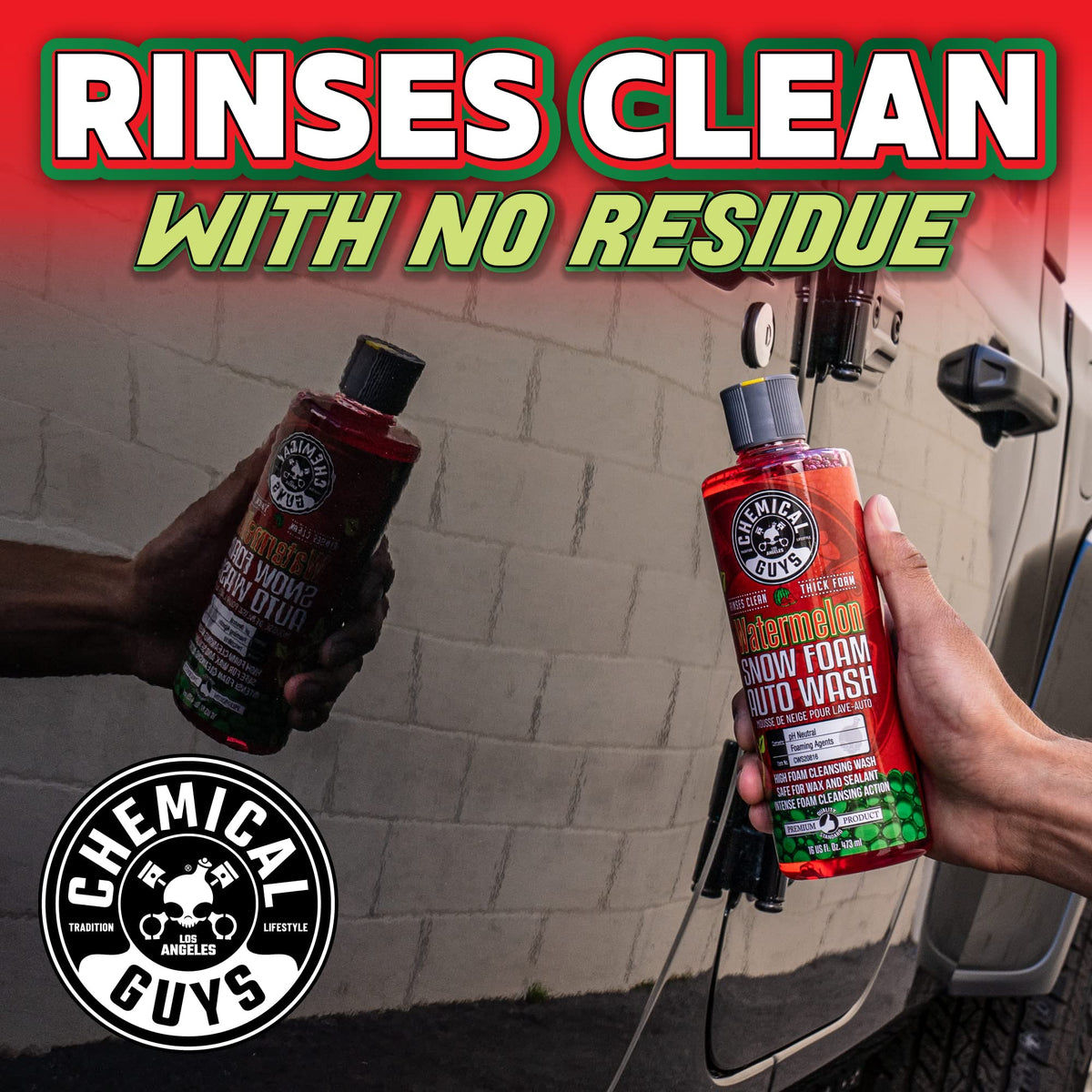 Chemical Guys lifestyle shot on driveway showing enjoyable scent experience