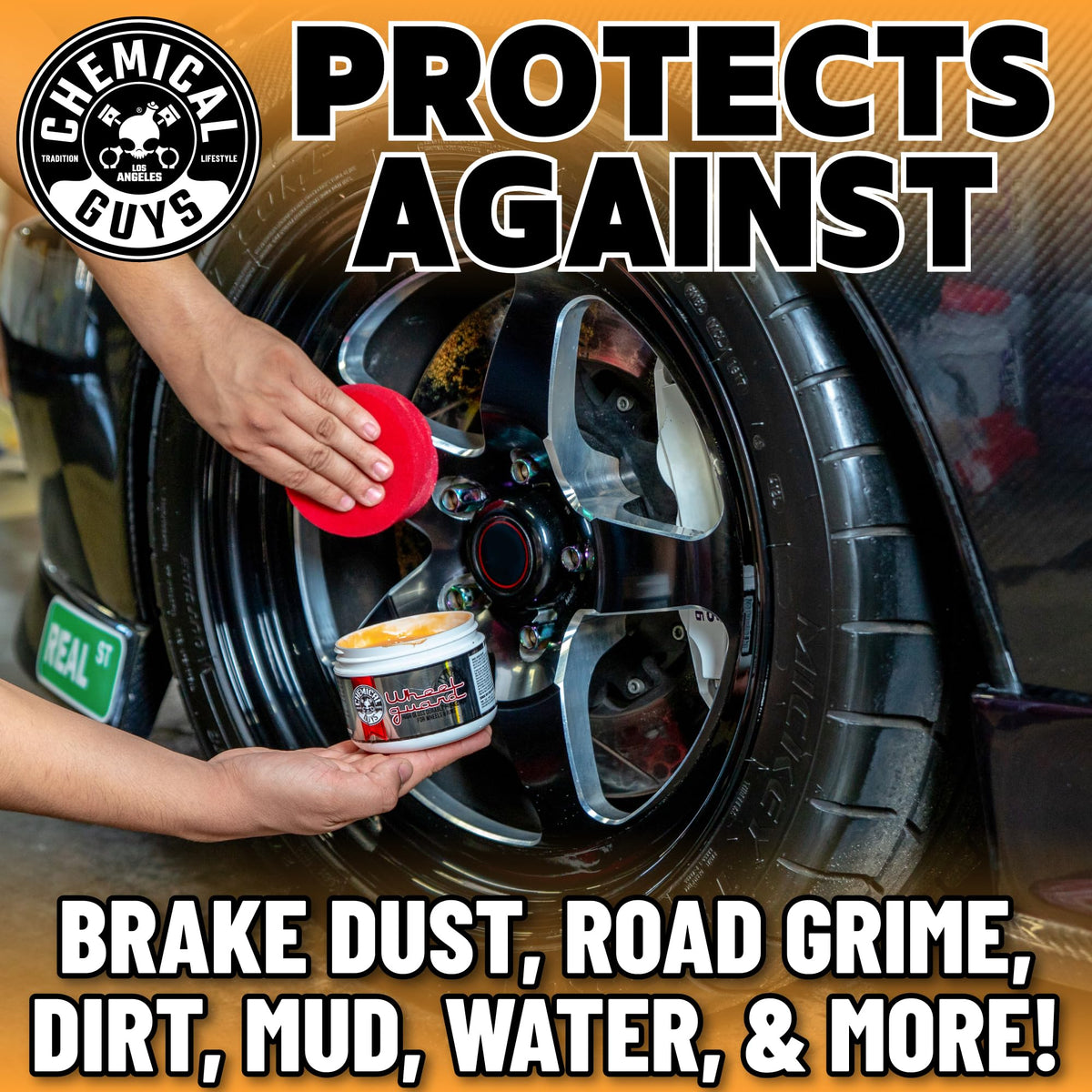 Chemical Guys buffed rim highlighting deep gloss and brake dust repellency