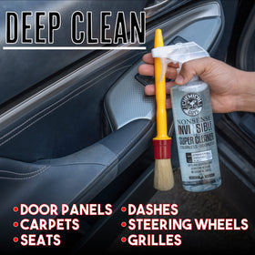 Chemical Guys cleaner removing brake dust from wheel showing strong degreasing power