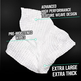 Chemical Guys wipe in hand cleaning a trim piece for quick, convenient touch-ups