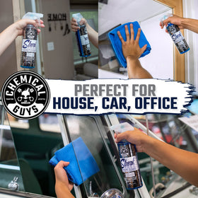 Chemical Guys wiped with microfiber towels illustrating streak‑free buffing and clarity