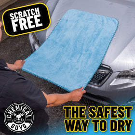 Chemical Guys towel in driveway drying car for convenient use