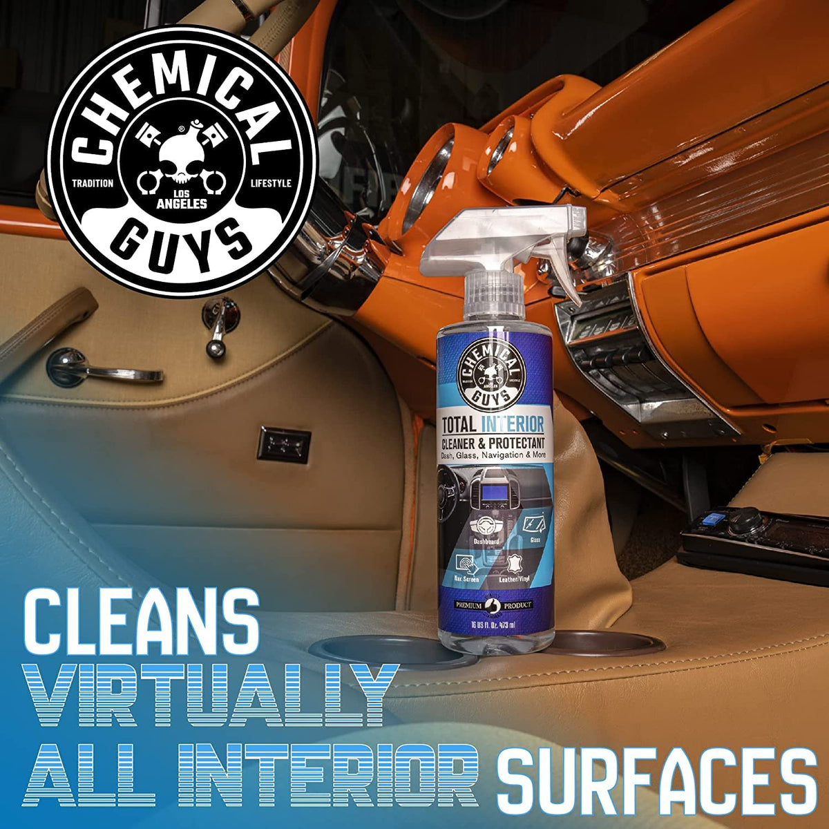 Chemical Guys cleaned dashboard showing matte finish and protection
