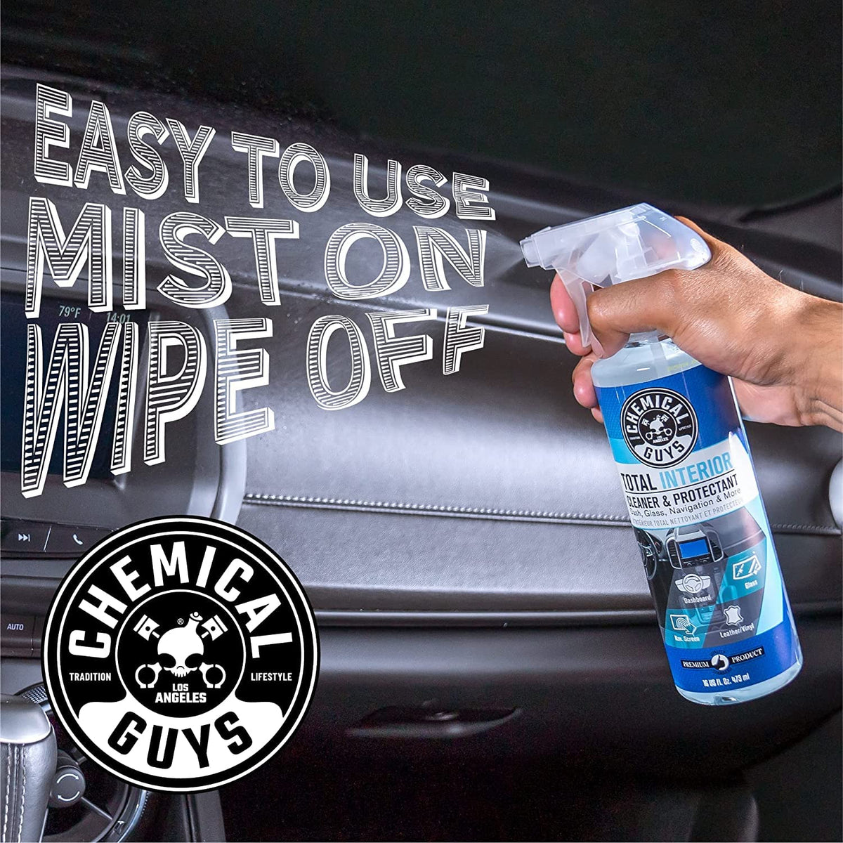 Chemical Guys used on infotainment glass leaving streak-free clarity