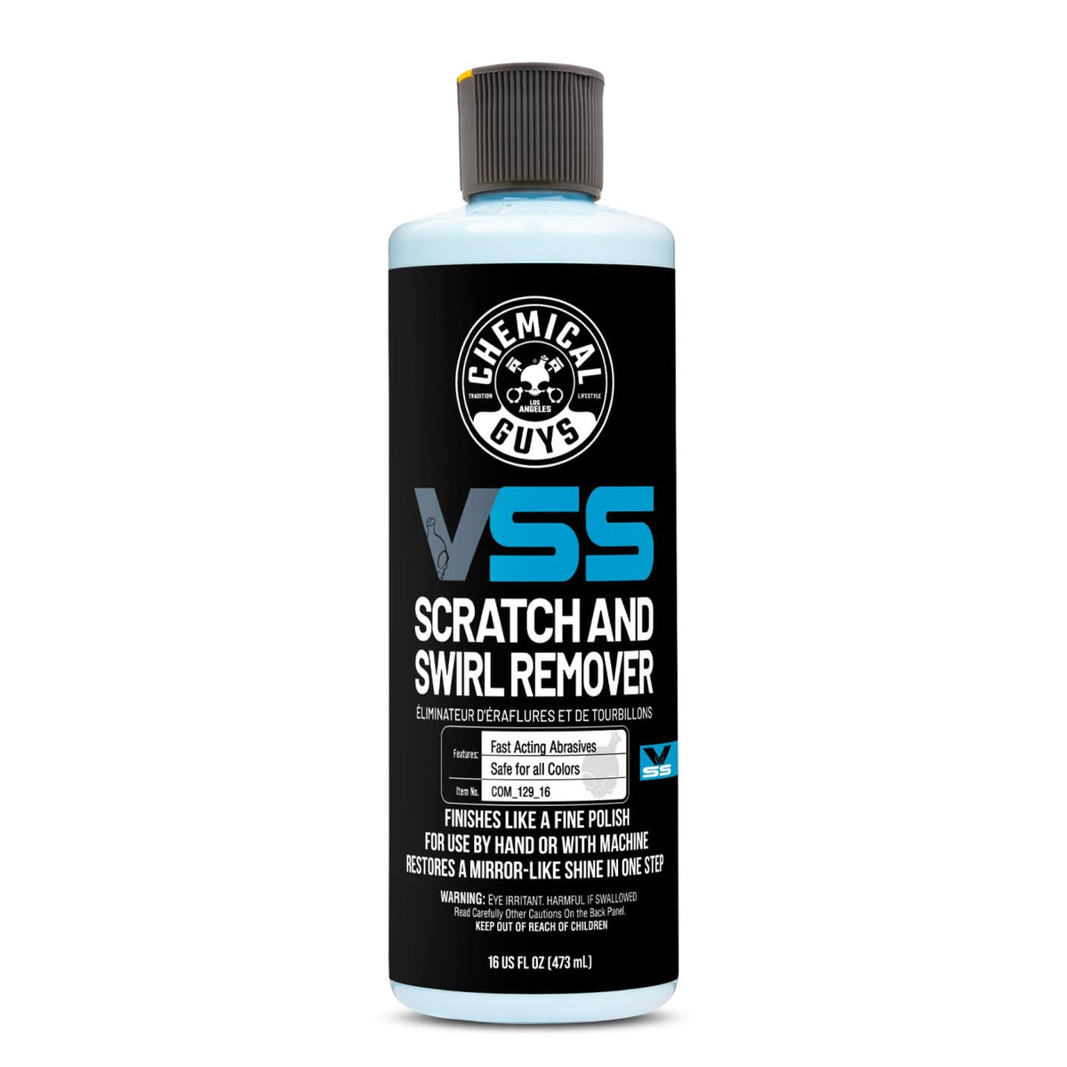 Chemical Guys VSS front label showing product information and size benefit