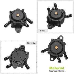 CHENGU side view of connection ports highlighting vacuum and fuel outlets for correct hose alignment