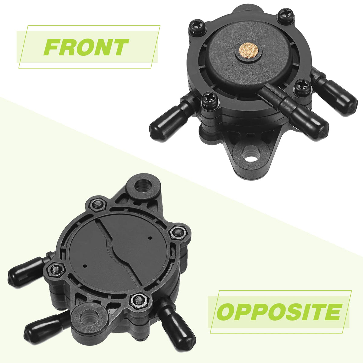 CHENGU pump next to ruler for size comparison showing 70 mm mounting spacing to verify fit