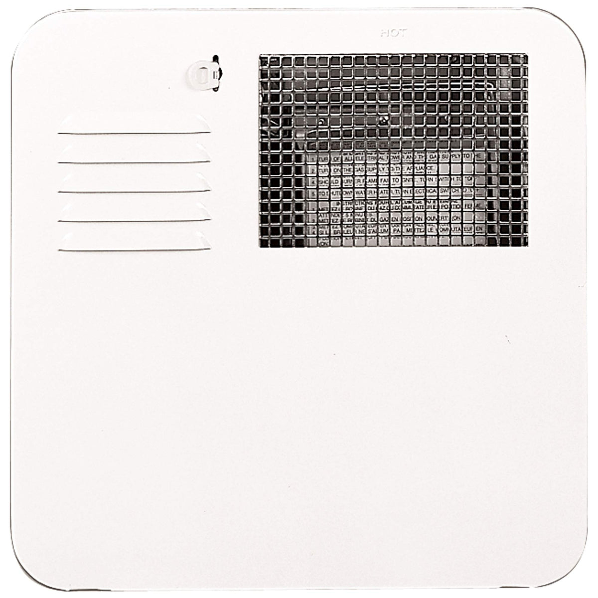 Chevrolet Suburban water heater door front showing durable finish and easy access