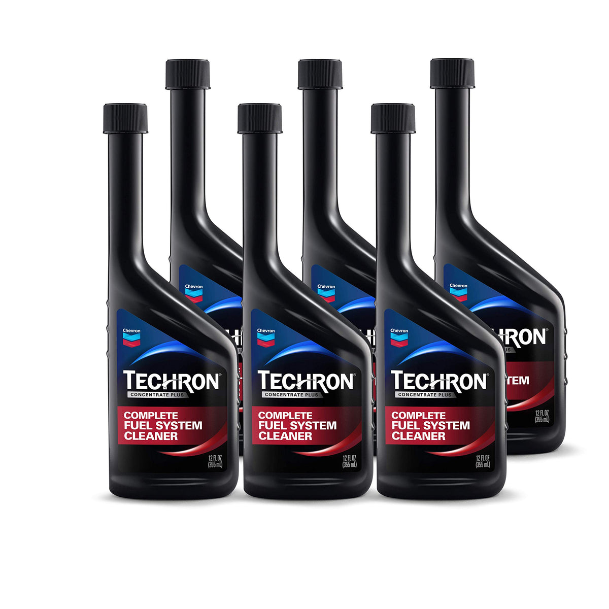 Chevron Techron front packaging showing 12 oz bottle and performance benefits