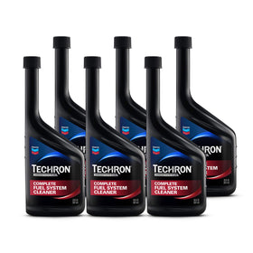 Chevron Techron front label showing product name and volume for easy identification