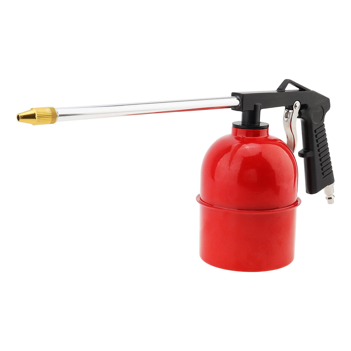 ChgImposs front view of spray gun showing compact durable body and red cup, improves portability
