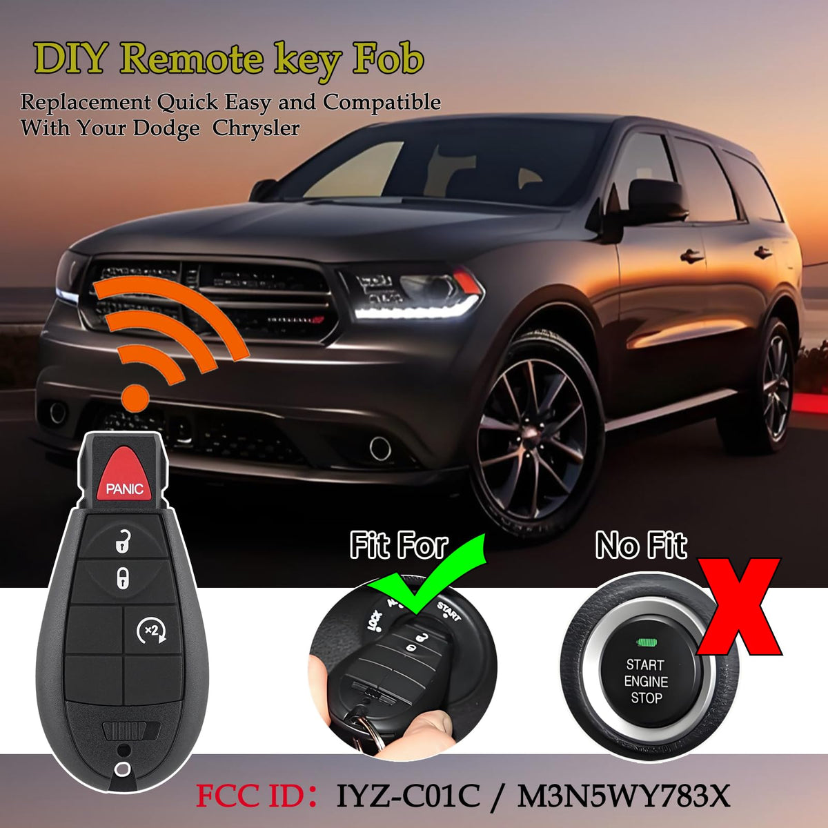 CHIJUIYZKEY installed on Dodge Ram keyring demonstrating real-world use