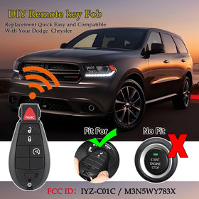 CHIJUIYZKEY installed on Dodge Ram keyring demonstrating real-world use