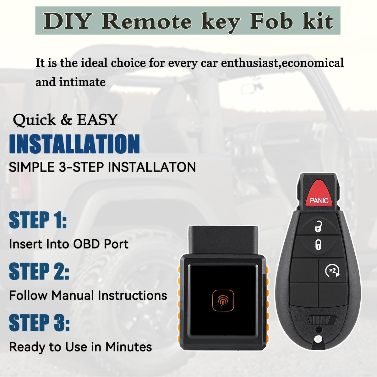 CHIJUIYZKEY OBD programming tool included for quick DIY setup
