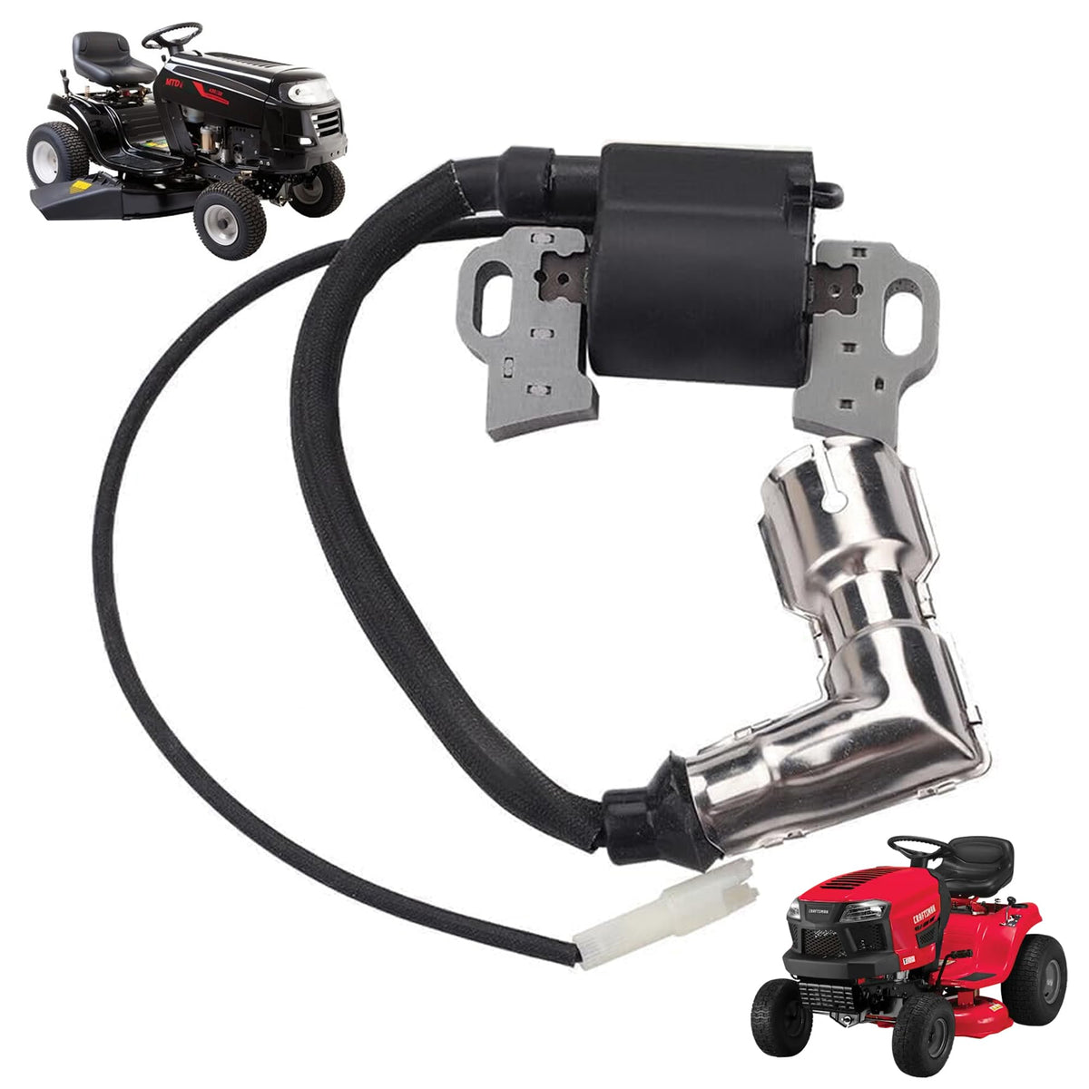 Chikia ignition coil front view showing compact housing and mounting for reliable replacement