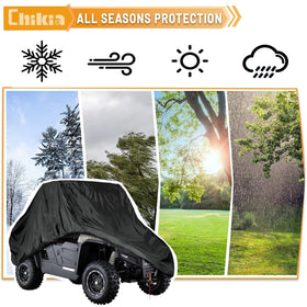 Chikia folded cover in storage bag showing compact transport convenience
