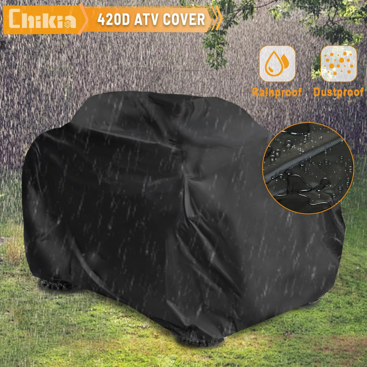 Chikia side profile on ATV demonstrating full coverage and fit