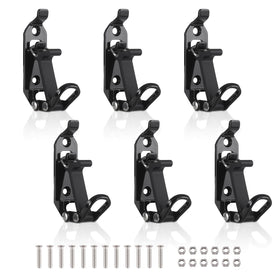 ChimimeDecor front view of six black shovel mounts showing compact design and durability