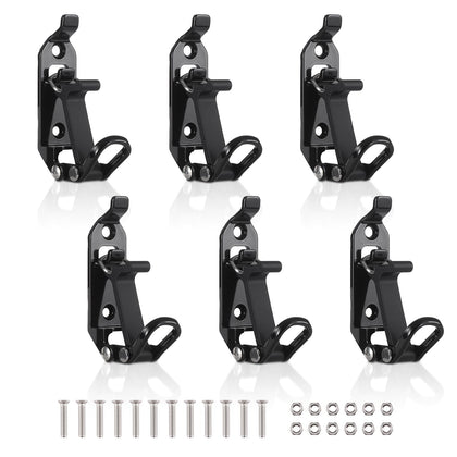 ChimimeDecor front view of six black shovel mounts showing compact design and durability