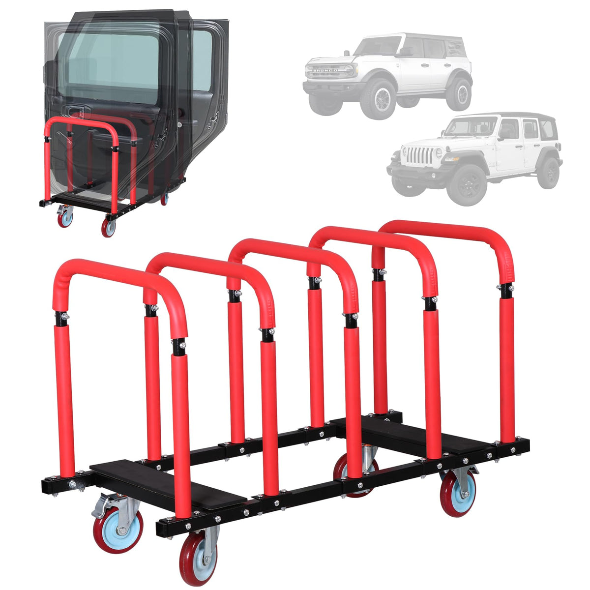 Chintooler front view assembled cart showing secure door storage and easy access