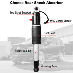 Chonse rear shock side profile highlighting durable construction for longevity