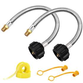 Chulan two-pack front packaging showing hoses and included tape, durable and ready