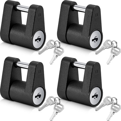 Chumia front view of four black hitch locks showing secure storage benefit