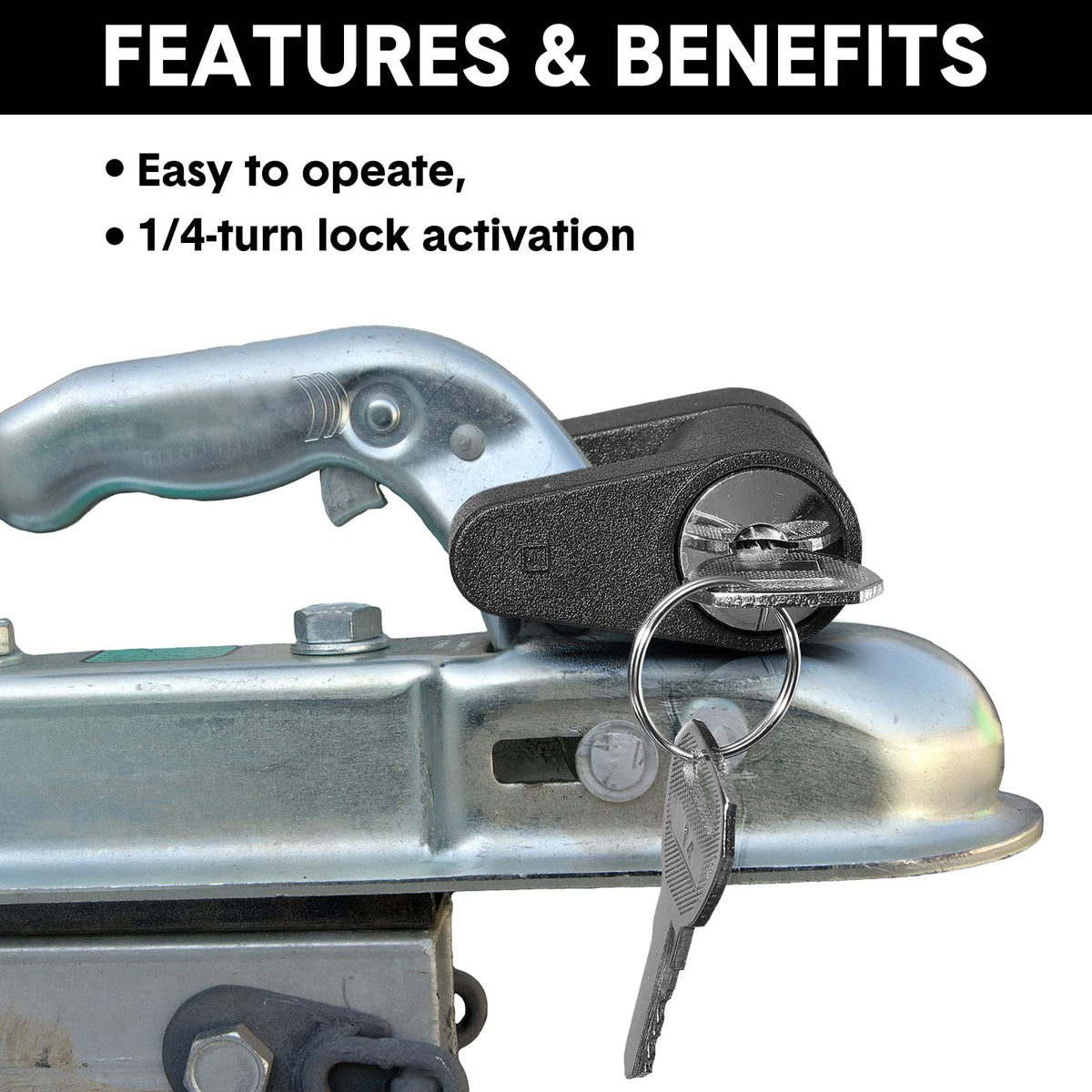 Chumia two keys with lock laid flat for convenient spare-key access